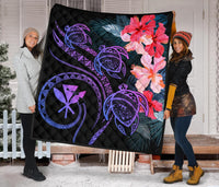 Hawaii Turtle Polynesian Tropical Premium Quilt - Cora Style Pink - Polynesian Pride