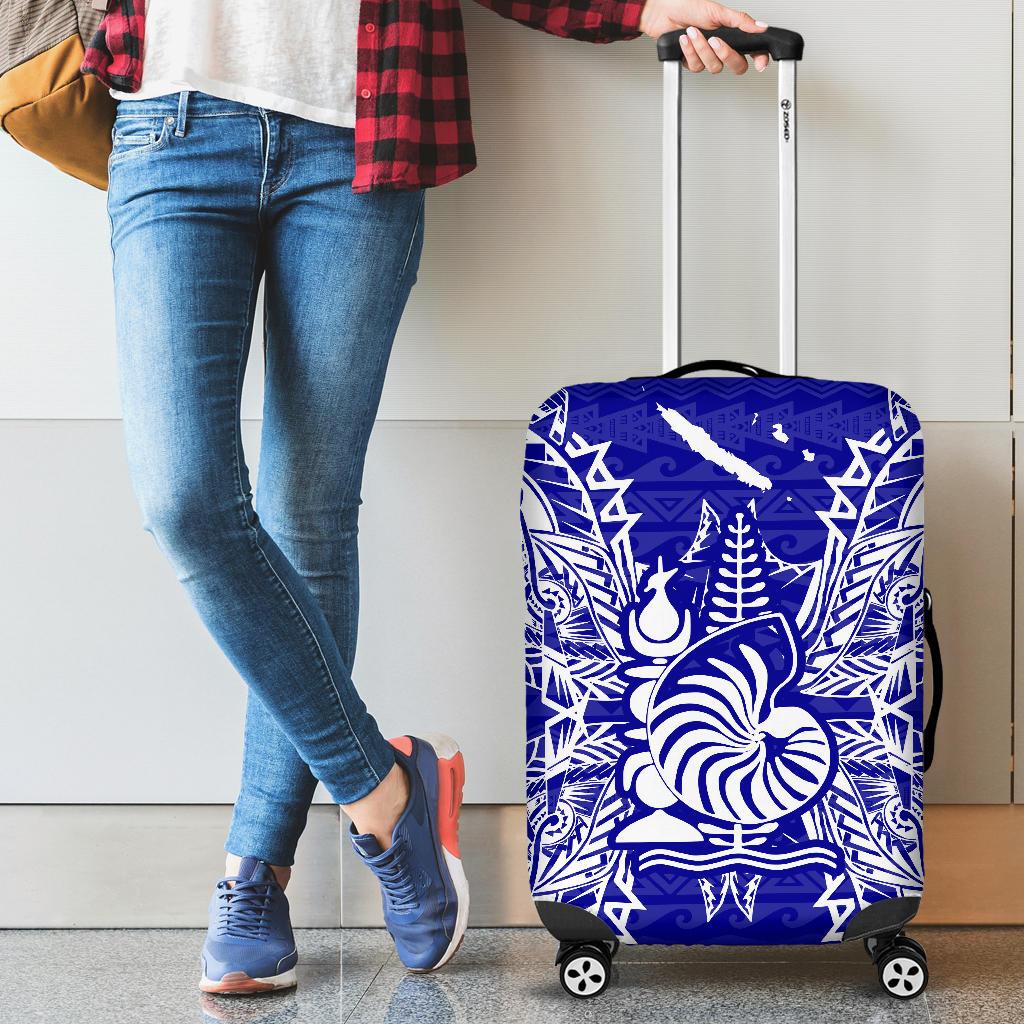 New Caledonia Polynesian Luggage Covers Map Blue - Polynesian Pride
