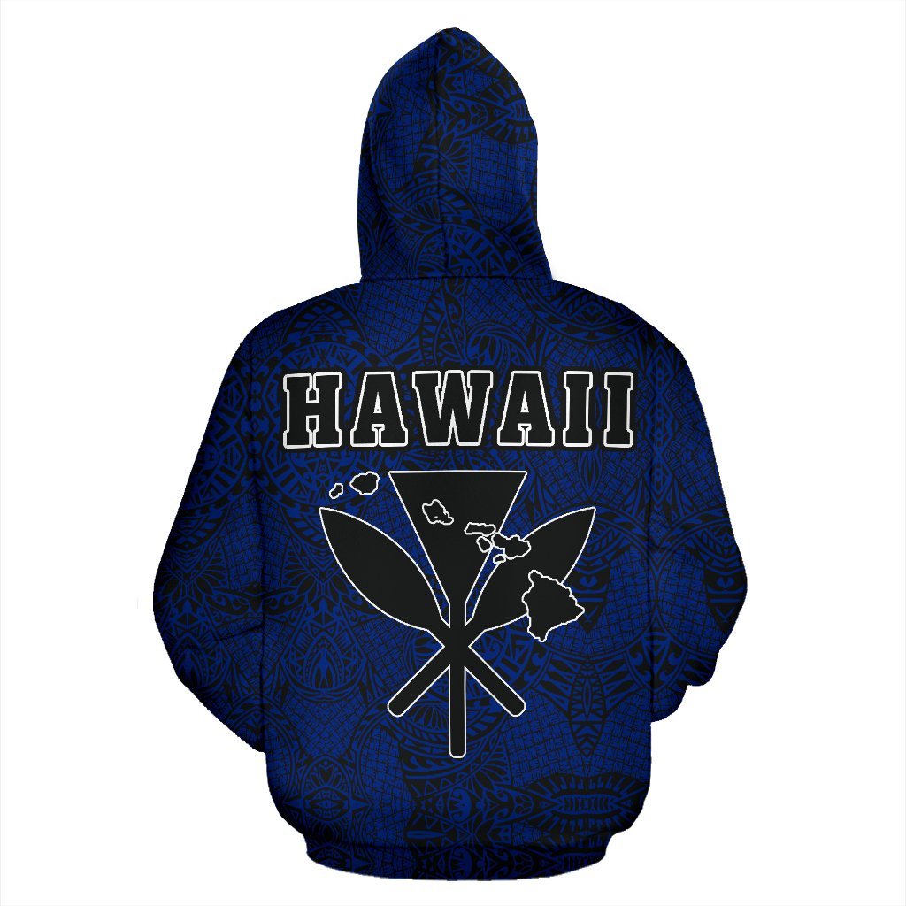Polynesian Kanaka Maoli Hawaii Zip Hoodie Blue - Polynesian Pride