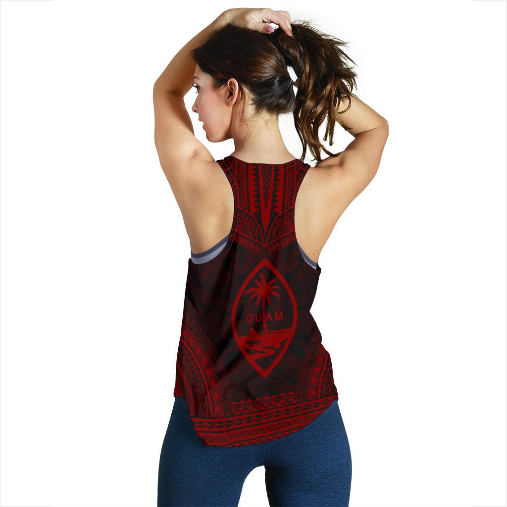 Guam Women's Racerback Tank - Polynesian Chief Red Version - Polynesian Pride