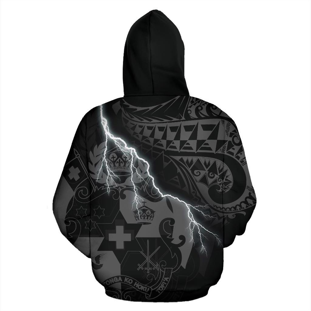 Tonga Polynesian Zip up Hoodie Lighting Thunder - Polynesian Pride