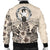Northern Mariana Islands Men's Bomber Jacket - The Beige Hibiscus - Polynesian Pride