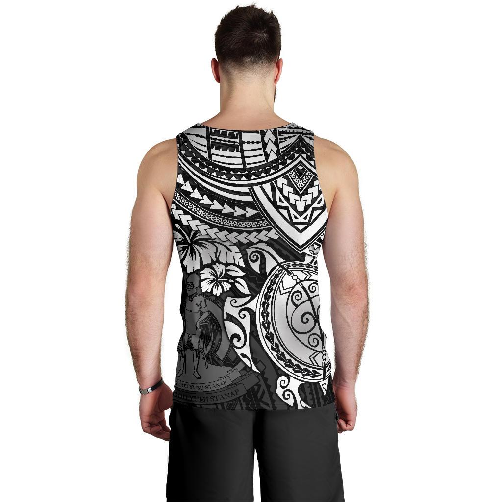 Vanuatu Polynesian Men's Tank Top - White Turtle - Polynesian Pride