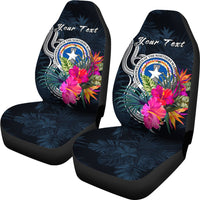 Northern Mariana Islands Polynesian Custom Personalised Car Seat Covers - Tropical Flower - Polynesian Pride
