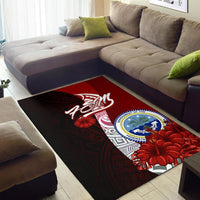 Federated States Of Micronesia Polynesian Area Rug - Coat Of Arm With Hibiscus - Polynesian Pride