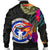 Northern Mariana Islands Men's Bomber Jacket - Saipan Hibiscus Polynesian Pattern - Polynesian Pride