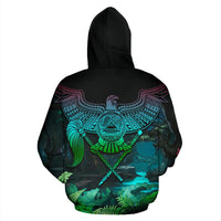 American Samoa Polynesian Hoodie Eagle Jungle - Polynesian Pride