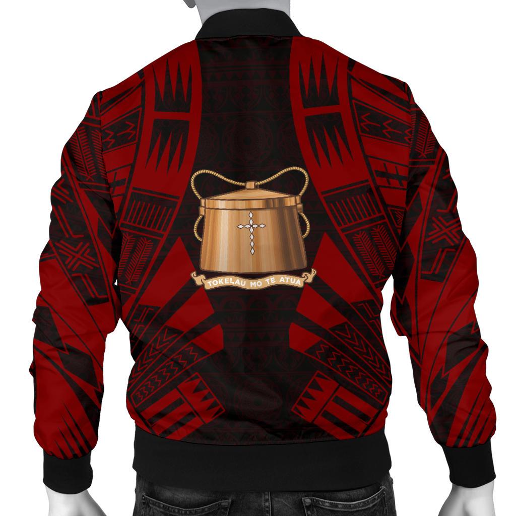 Tokelau Men Bomber Jackets - Polynesian Tattoo Red - Polynesian Pride