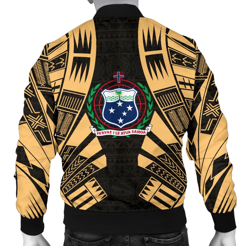 Samoa Men Bomber Jackets - Polynesian Tattoo Gold - Polynesian Pride