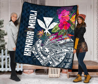 Hawaii Premium Quilt - Polynesian Hibiscus with Summer Vibes - Polynesian Pride