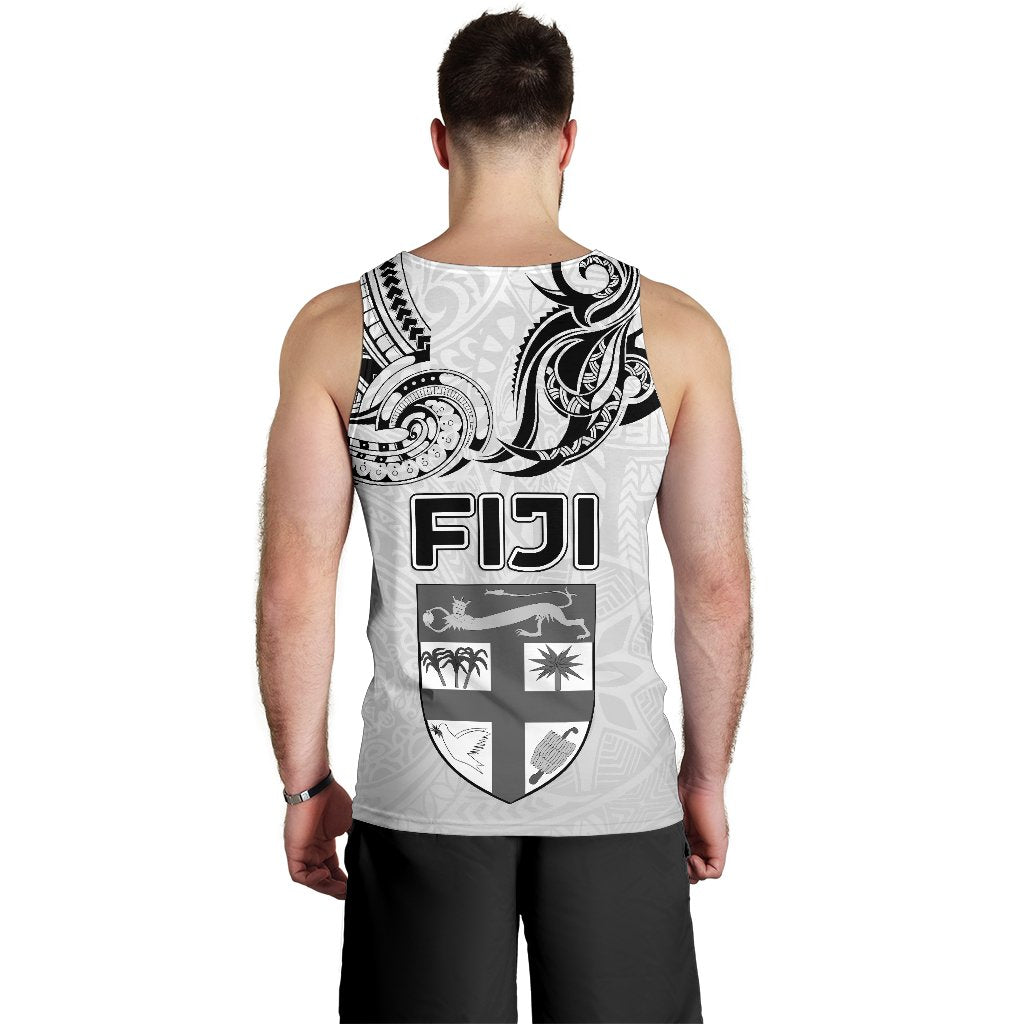 Fiji Rugby Men Tank Top Polynesian Waves Style - Polynesian Pride