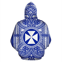 Wallis nd Futuna ll Over Hoodie Wallis nd Futuna Coat of rms Polynesian Flag Color - Polynesian Pride