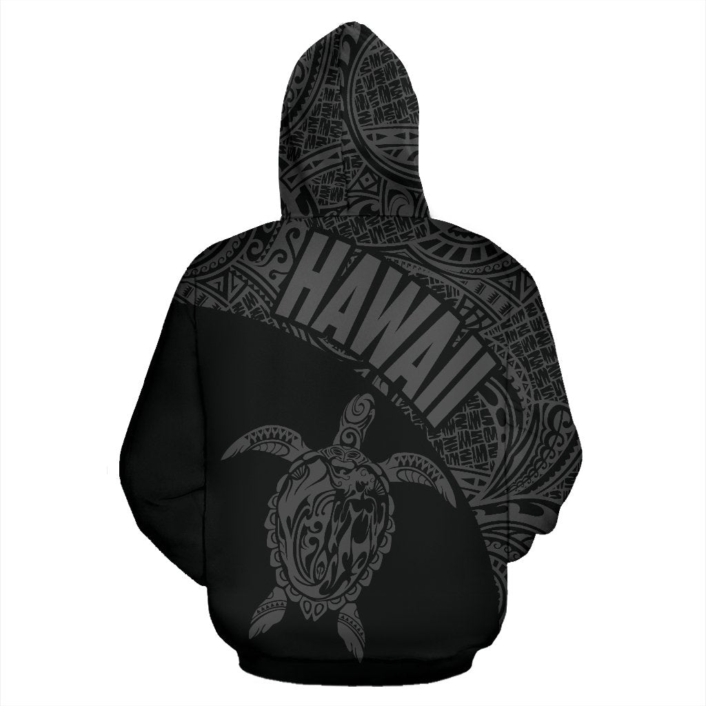 Hawaii Zip up Hoodie Hawaii Turtle Mermaid Polynesian Tattoo Gray Version - Polynesian Pride