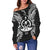 Vanuatu Polynesian Shoulder Sweater Map Black - Polynesian Pride