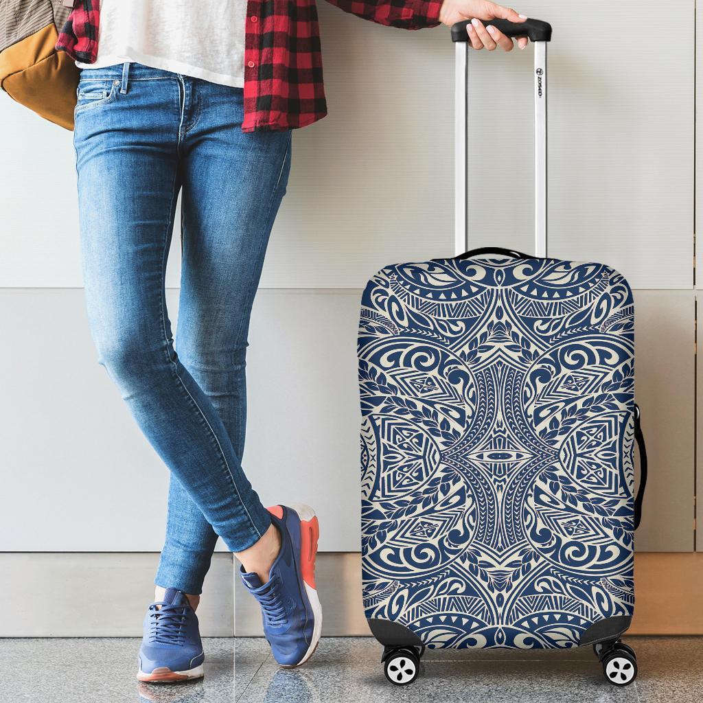 Polynesian Culture Blue White Luggage Covers Blue - Polynesian Pride