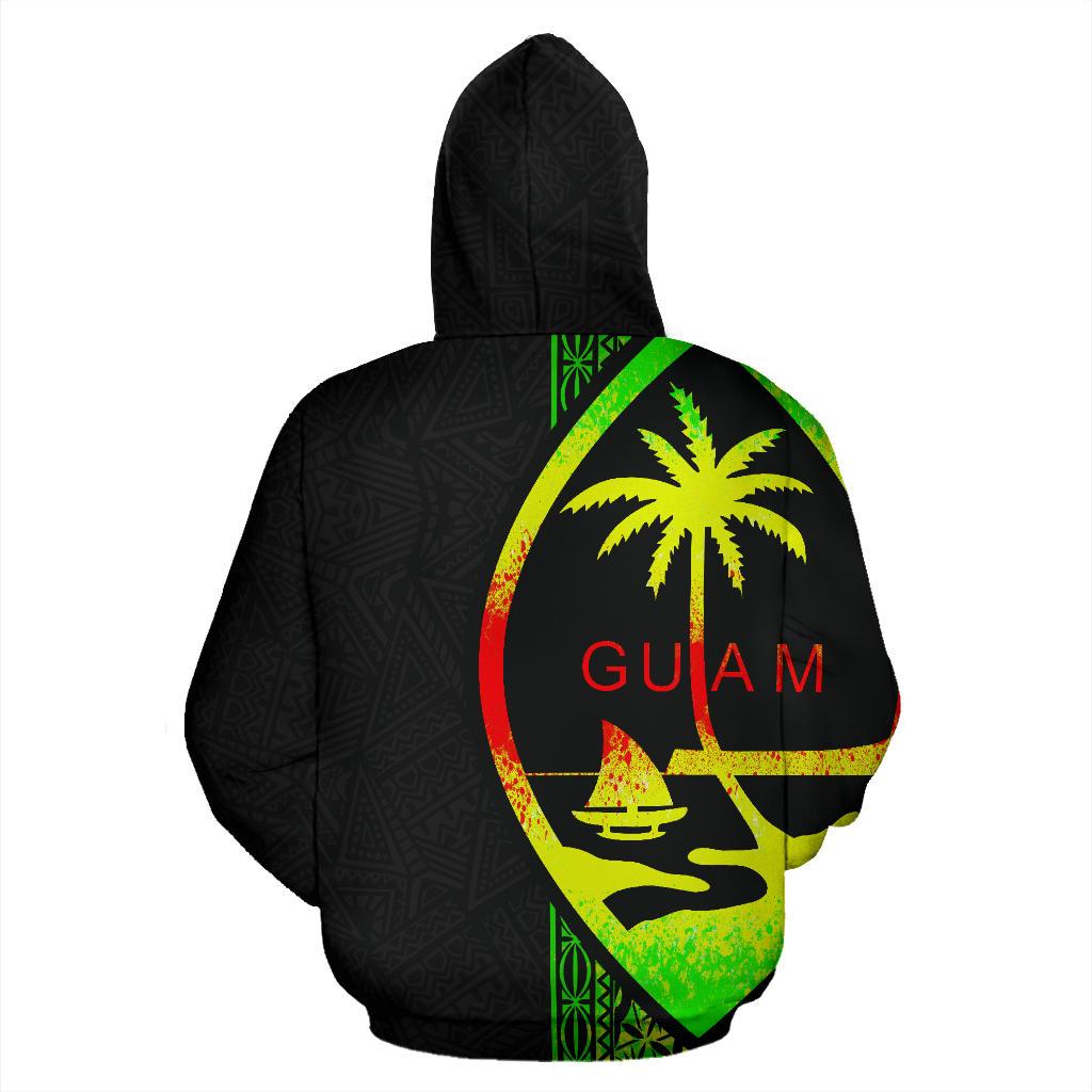 Guam Polynesian Zip up Hoodie Reggae Line - Polynesian Pride