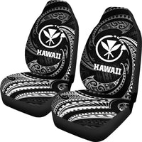Hawaii Polynesian Car Seat Covers - White Tribal Wave - Polynesian Pride