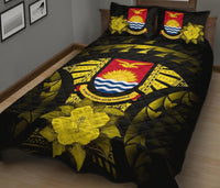 Kiribati Polynesian Quilt Bed Set Hibiscus Yellow - Polynesian Pride