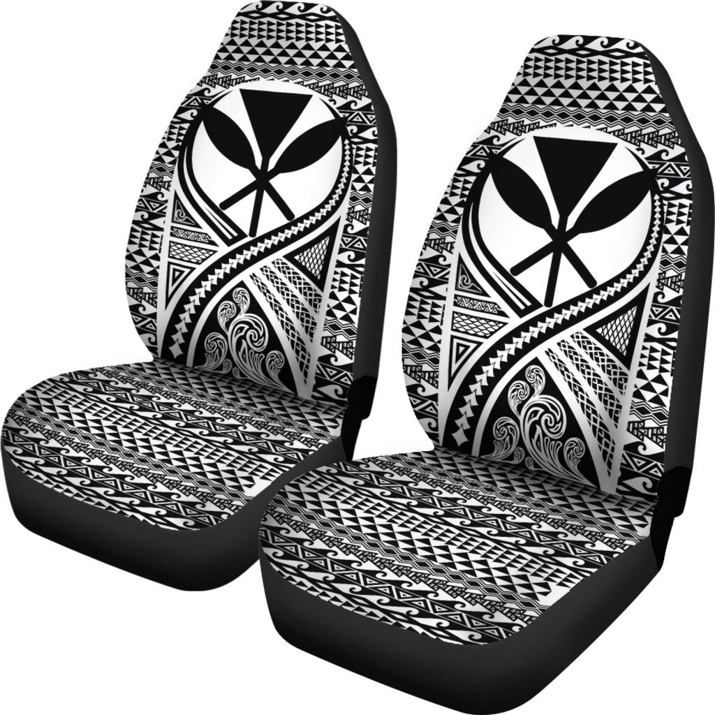 Hawaii Car Seat Cover - Hawaii Kanaka Maoli Polynesian Tattoo Black - Polynesian Pride