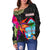 Guam Shoulder Sweater - Hibiscus Polynesian Pattern - Polynesian Pride