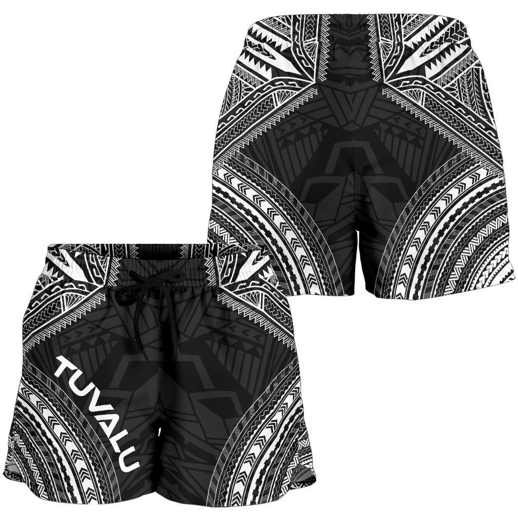 Tuvalu Women's Shorts - Polynesian Chief Black Version - Polynesian Pride