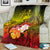 Samoa Premium Blanket - Humpback Whale with Tropical Flowers (Yellow) - Polynesian Pride