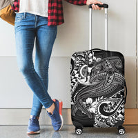 Vanuatu Polynesian Luggage Covers - White Shark Polynesian Tattoo White - Polynesian Pride