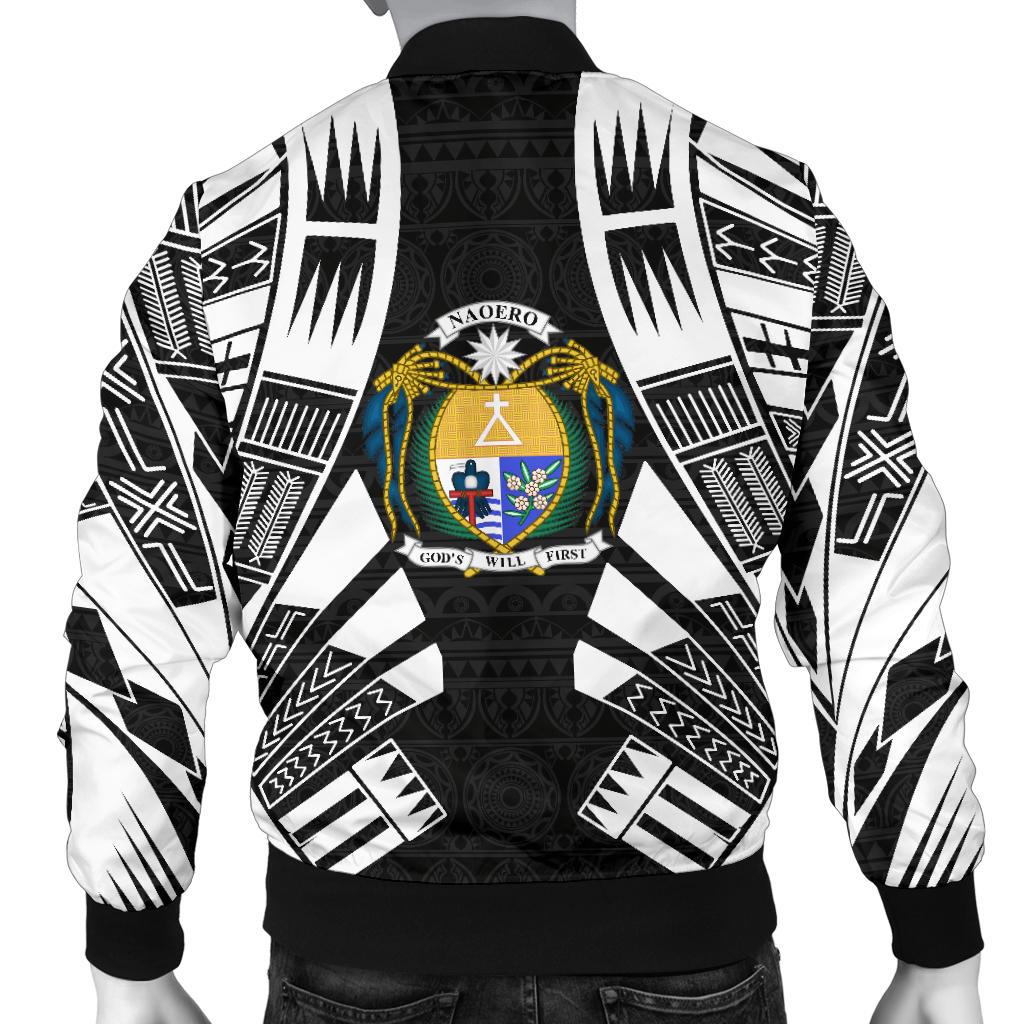 Nauru Men Bomber Jackets - Polynesian Tattoo Black - Polynesian Pride