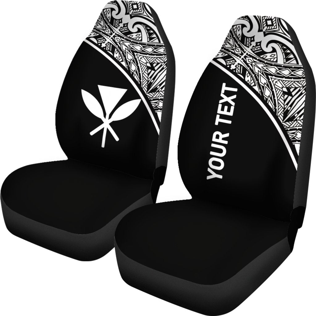Hawaii Custom Personalised Car Seat Covers - Kanaka Maoli Polynesian Curve Black - Polynesian Pride