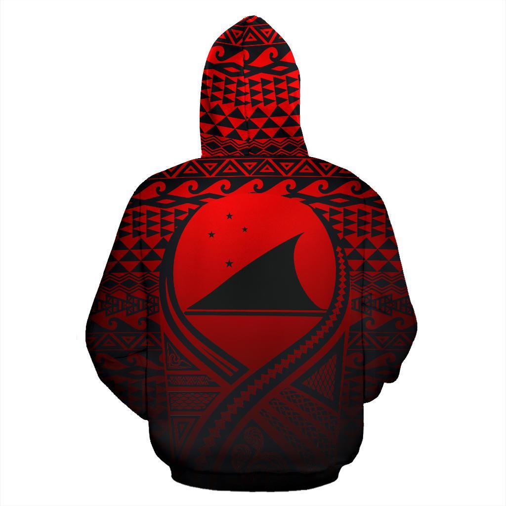 Tokelau All Over Zip up Hoodie Lift up Red - Polynesian Pride