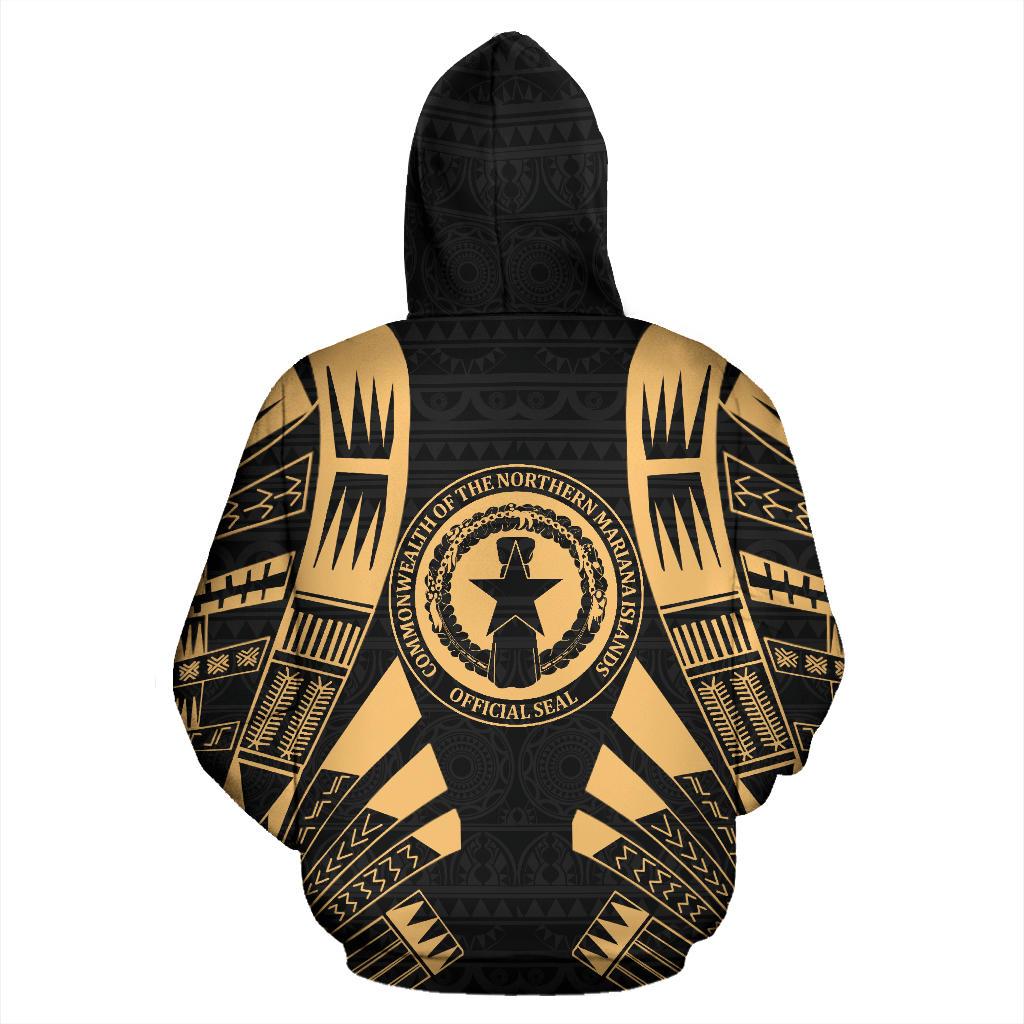 CNMI All Over Hoodie Gold Tattoo Style - Polynesian Pride