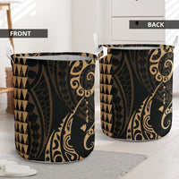 Kakau Polynesian Map Hawaii Laundry Basket Gold AH - Polynesian Pride