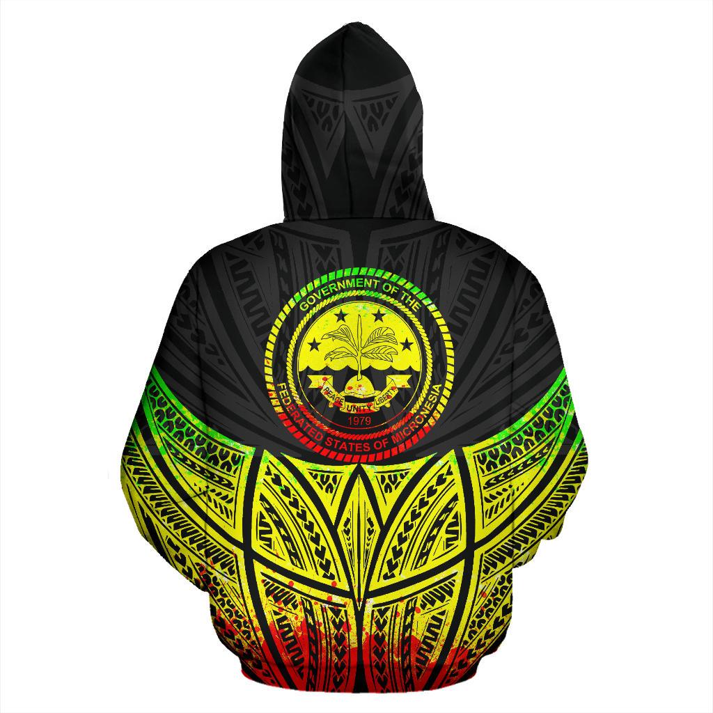 Federated States of Micronesia Polynesian Hoodie Reggae Pride Map nd Seal - Polynesian Pride