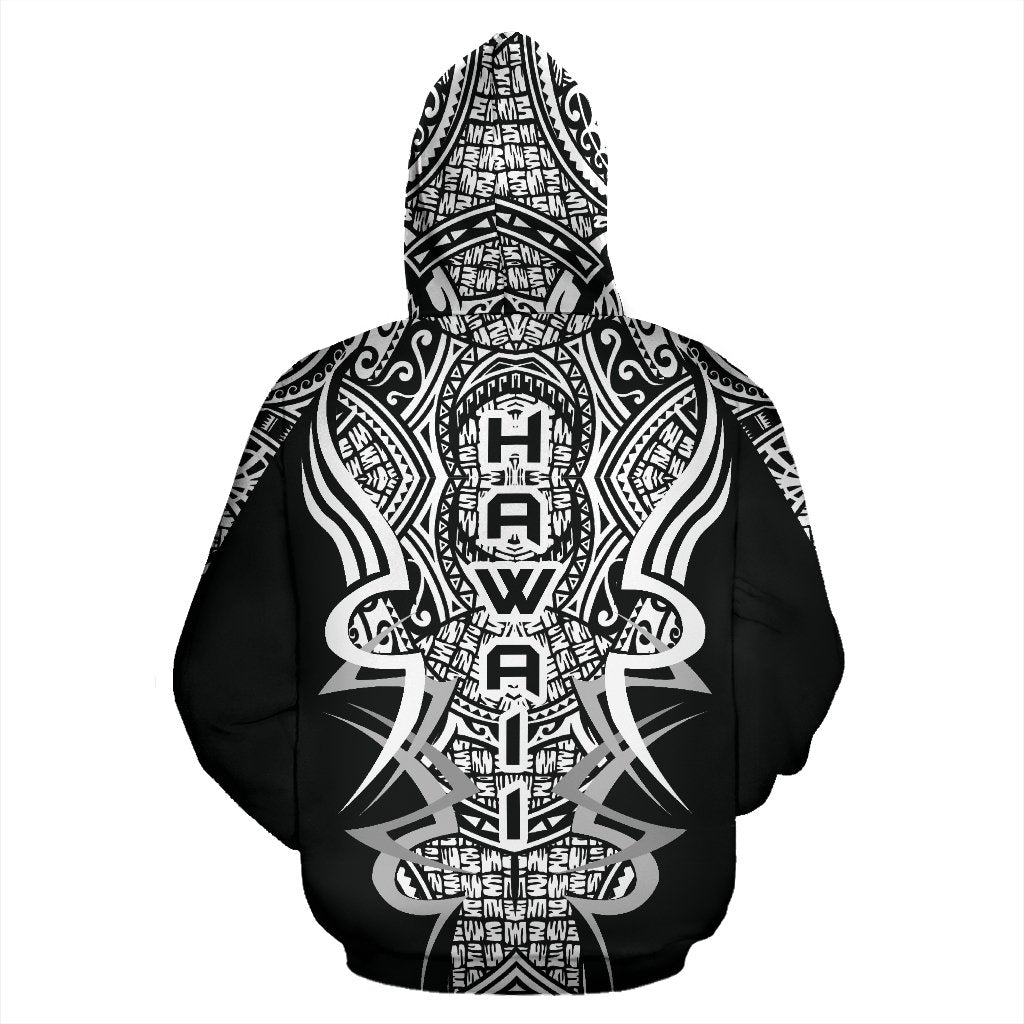 Kanaka Map Zip up Hoodie White Armor Style - Polynesian Pride