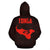 Tonga Polynesian Zip up Hoodie Tonga Coat of Arms In Turtle Map Red - Polynesian Pride