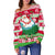 Polynesian Hawaii Christmas Off Shoulder Sweatshirt - Santa Dancing - Polynesian Pride