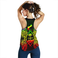 Guam Polynesian Women Tank Top Map Reggae - Polynesian Pride