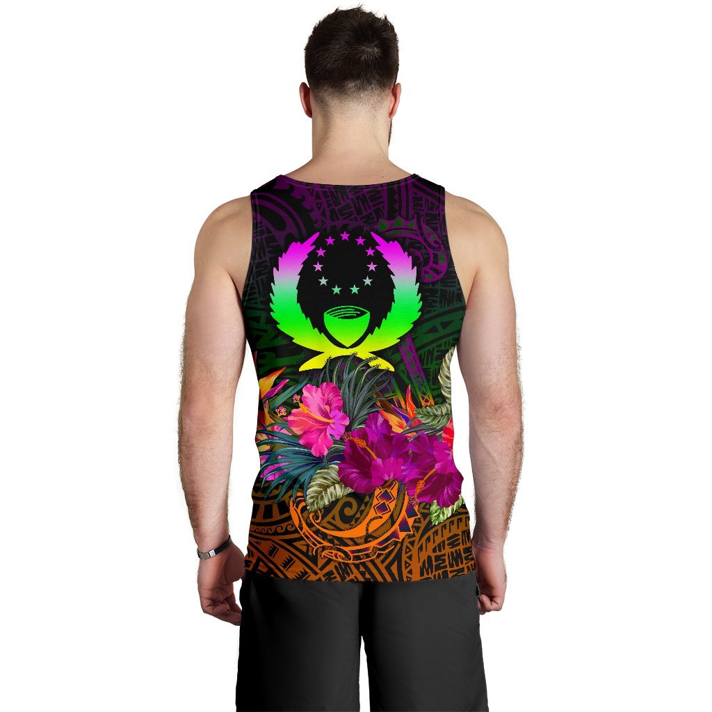 Pohnpei Personalised Men's Tank Top - Summer Hibiscus - Polynesian Pride