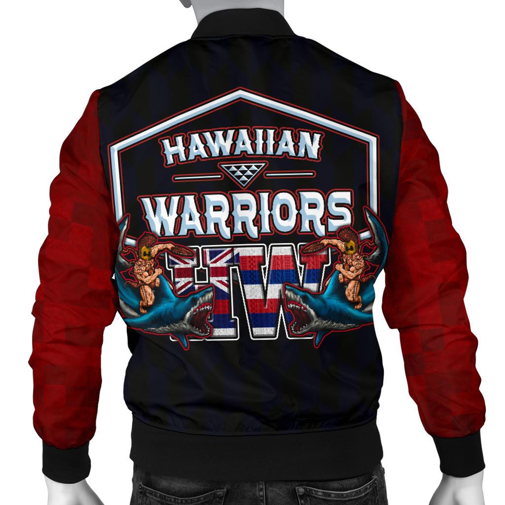 Polynesian Hawaii Men's Bomber Jacket - Shark Warrior - Polynesian Pride