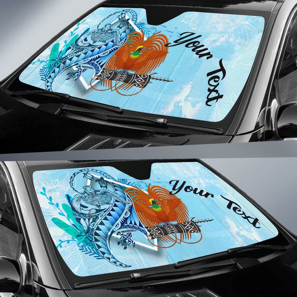 Papua New Guinea Auto Sun Shades - Custom Personalised Polynesian Turtle Under The Sea - Polynesian Pride
