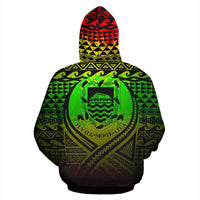 Tuvalu All Over Zip up Hoodie Lift up Reggae - Polynesian Pride