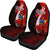 Cook Island Polynesian Car Seat Covers - Coat Of Arm With Hibiscus - Polynesian Pride