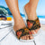 Tuvalu Slide Sandals - Gold Plumeria - Polynesian Pride