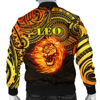 Sun In Leo Zodiac Men Bomber Jacket Polynesian Tattoo Unique Vibes - Polynesian Pride