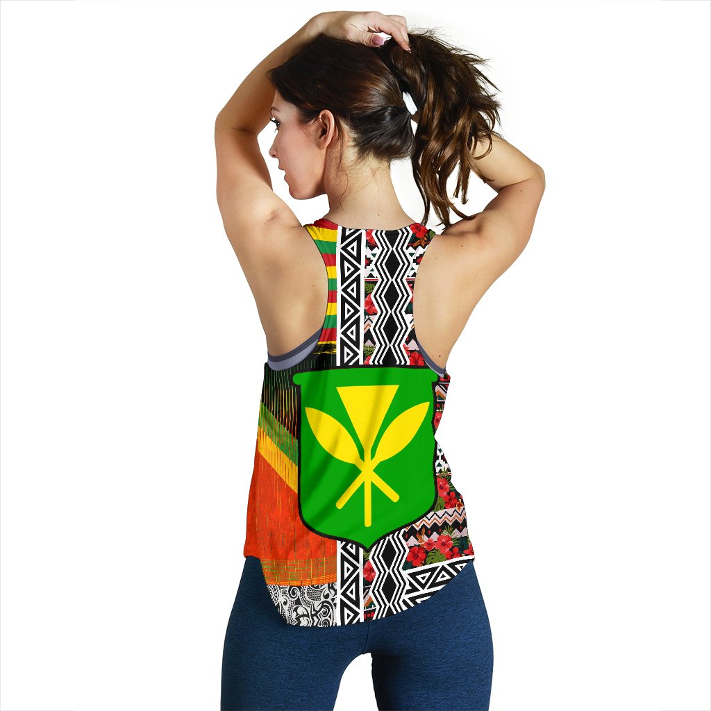 Hawaii Kanaka Maoli Pattern Women's Racerback Tank - Layer Style - Polynesian Pride