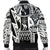 Polynesian Guinea Men's Bomber Jacket - Moana Maui Tattoo With Coat Of Arm Guinea White - Polynesian Pride