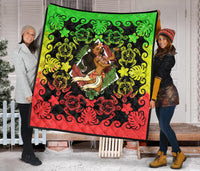 Hawaii Polynesian Premium Quilt - Hawaiian Dancing Girl Reggae - Polynesian Pride