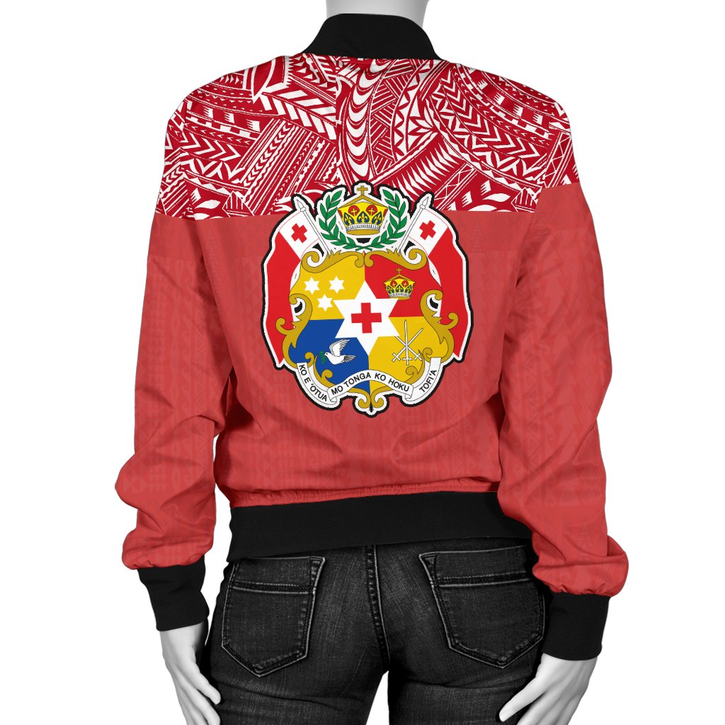 Tonga Women's Bomber Jacket - Polynesian Design - Polynesian Pride