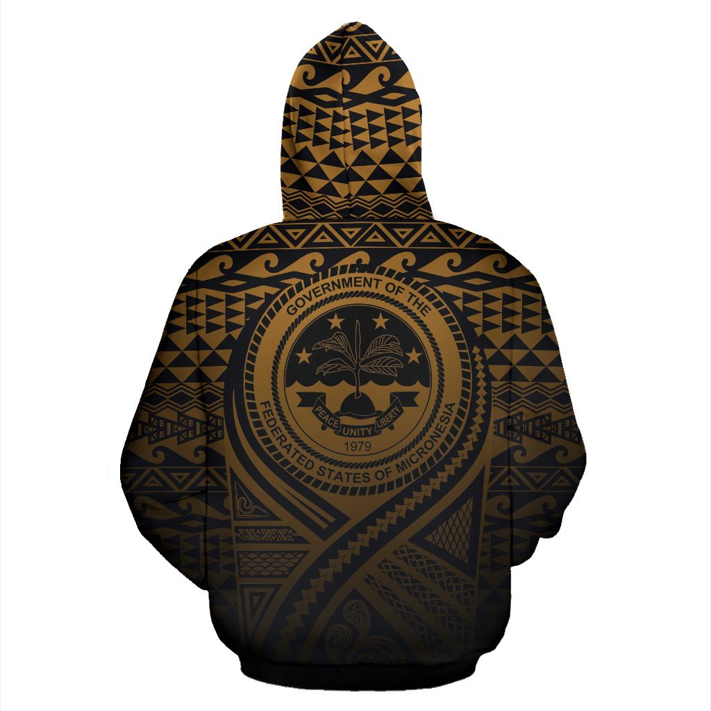 Federated States of Micronesia All Over Hoodie Lift up Gold - Polynesian Pride