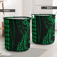Hawaii Kakau Green Polynesian Laundry Basket AH - Polynesian Pride